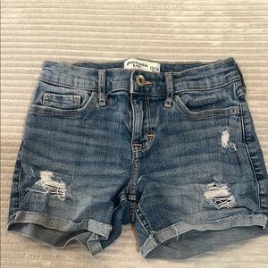 Abercrombie Kids Distressed Blue Denim Shorts